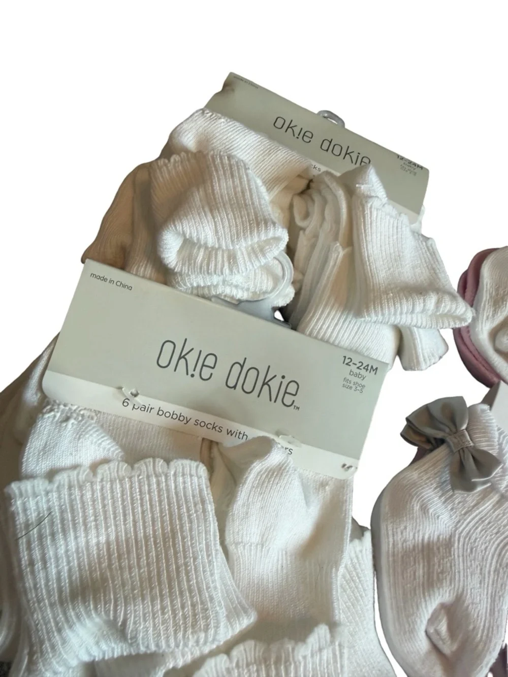24 Pairs of Baby Girl Socks + Six Pairs of Baby Mittens Carter's Okie New NWT